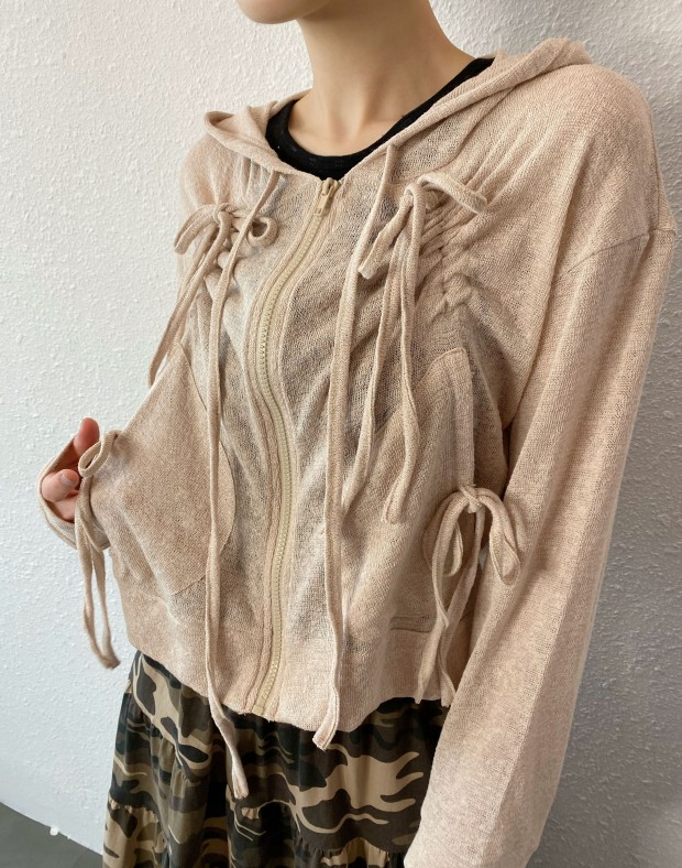 Beige Ultra Light Ribbon Jacket #250417